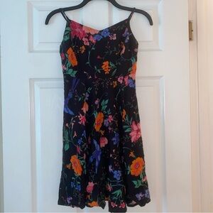 Old Navy Black Dress with Multicolor Floral Design